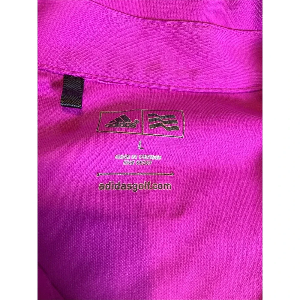 ADIDAS Golf Polo Men's SS Large Bright Purple‎ ADIZERO Grey Trim 100% Polyester